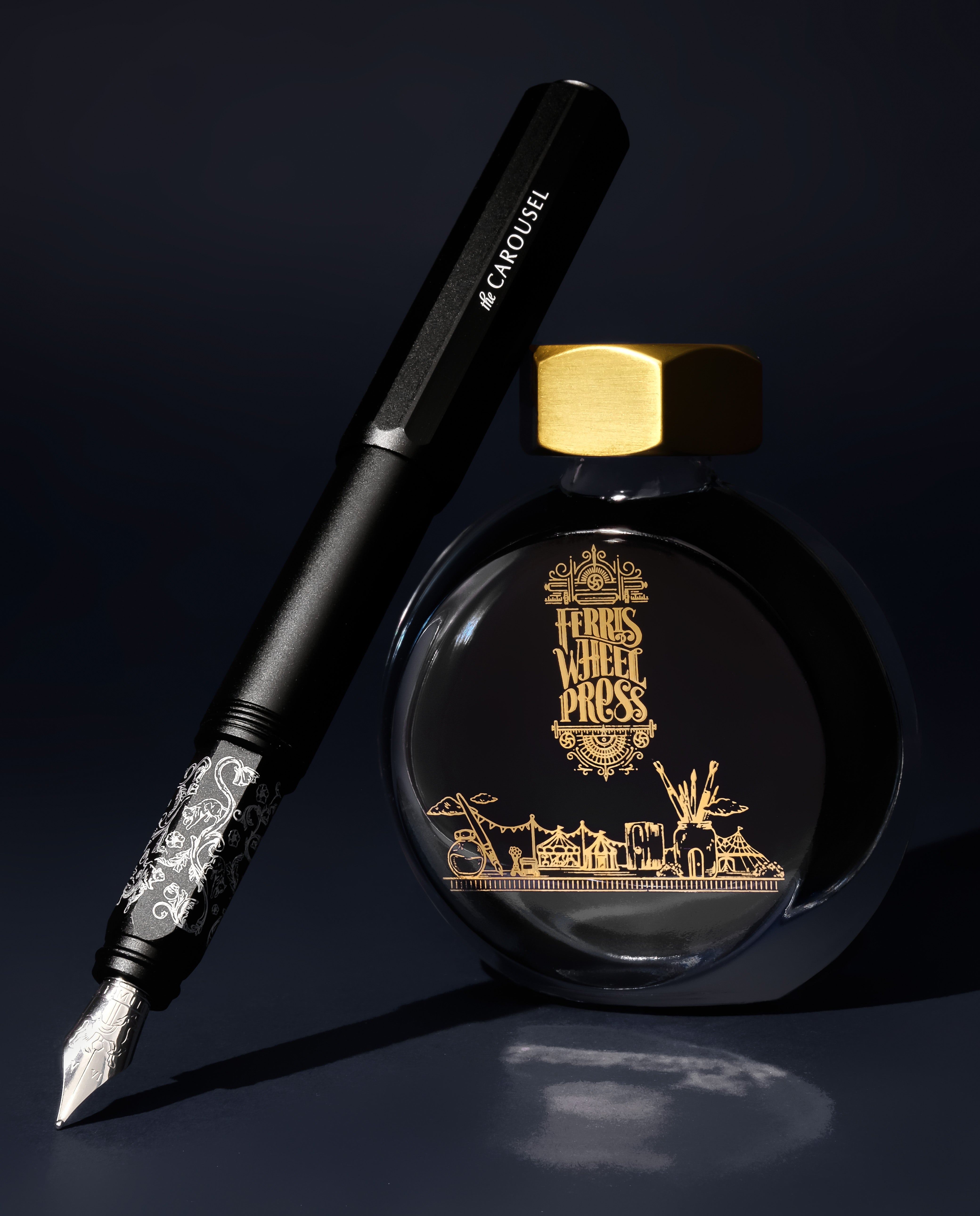 Bell Ringer Pen Aluminum Carousel Fountain Pen - Bearrington Black — Ferris Wheel Press AU