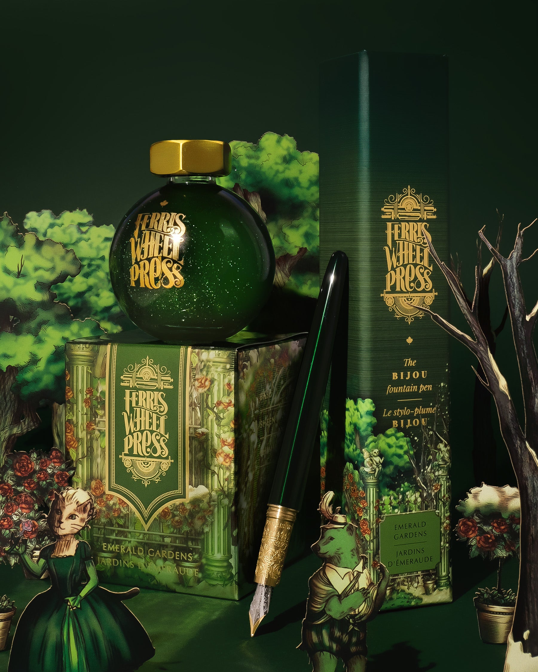 The Bijou Fountain Pen - Emerald Gardens