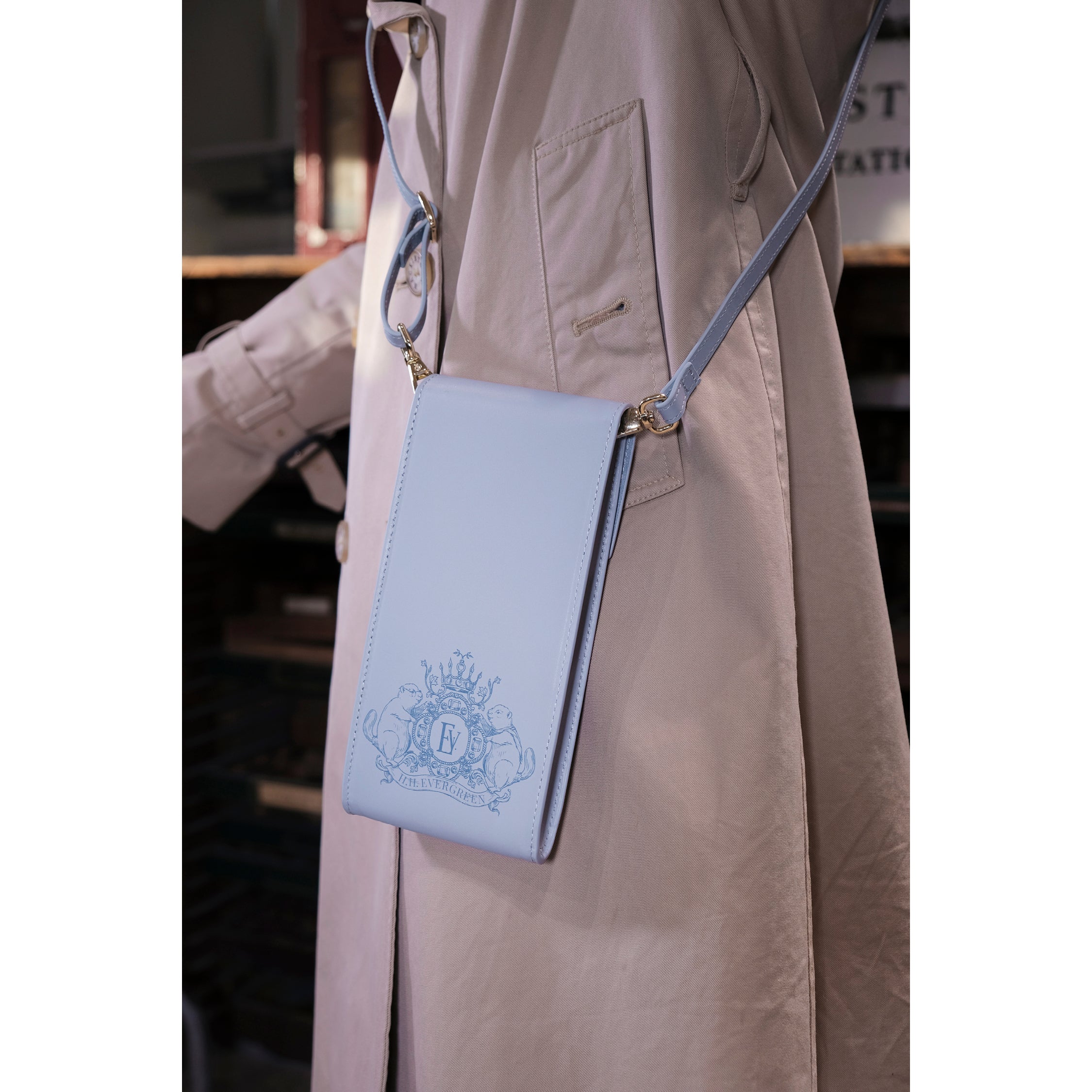Leather Stationery Collection - The Pendant Purse / Light Blue